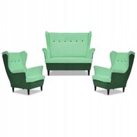 Zestaw wypoczynkowy ARI DUO sofa fotele Family Meble zielono - miętowy