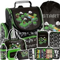 TORNISTER PLECAK SZKOLNY DO 1 KLASY DLA FANA GIER PIKSELE ZESTAW XXL