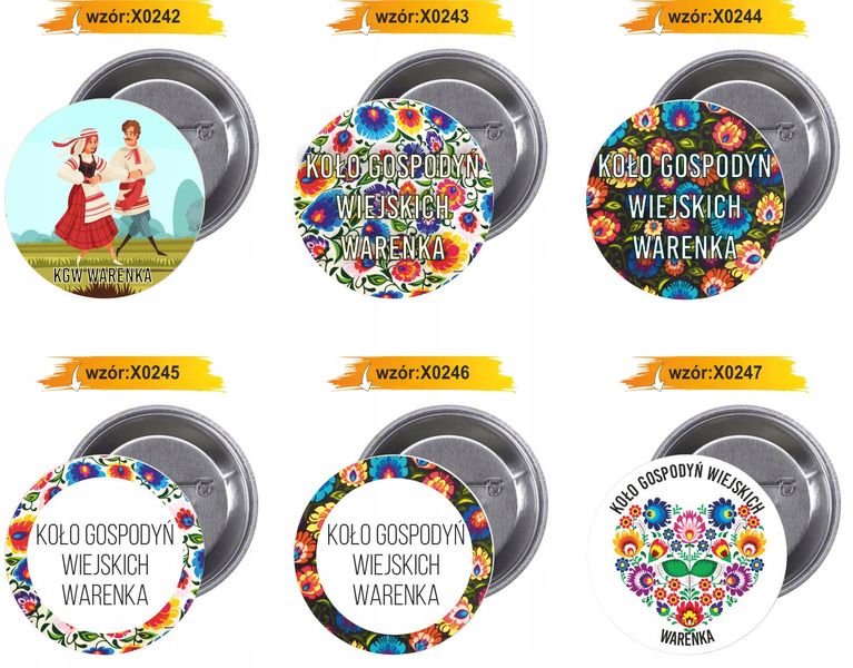 Przypinki buttony KGW WARENKA z grafiką zdjęcie 3