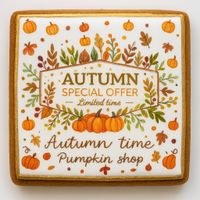 CIASTKO LUKROWANE  AUTUMN  SPECIAL ROZ.M KWADRAT JESIEŃ RĘCZNIE ROBIONE