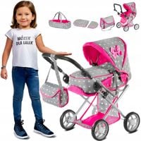 WÓZEK DLA LALEK GŁĘBOKI SPACERÓWKA GONDOLA 3w1 KINDERPLAY TORBA POŚCIEL