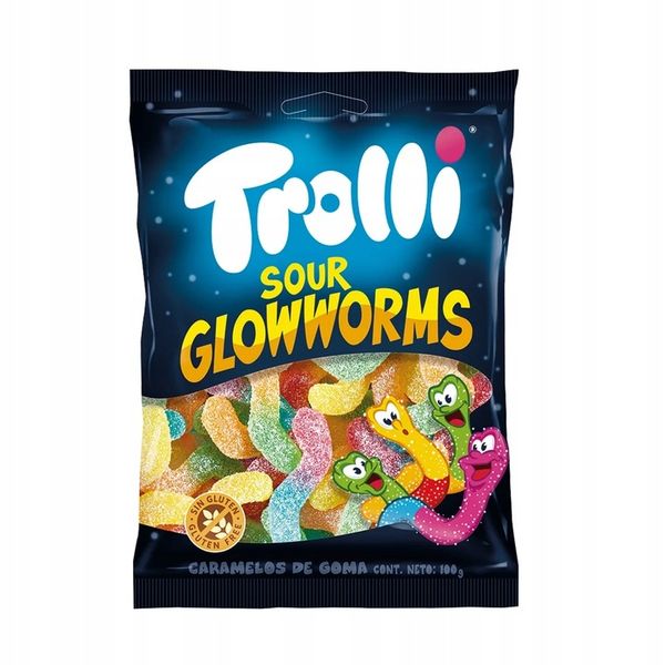 Żelki Sour Glow Worms Trolli 1kg worek zdjęcie 1