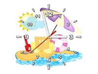 30X30CM ZEGAR WAKACJE PLAŻY OBRAZ DREWNO