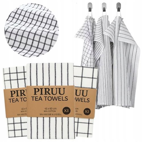 9 x Ścierka Ręcznik Kuchenna 45x60 Bawełna - Do Naczyń - Chłonna - B. na Arena.pl