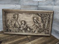 Płaskorzeźba drewniana Święta Rodzina VI 50 cm