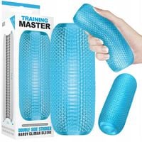 PRĄŻKOWANY masturbator PENISA wypustki rozciągliwy masujący TRENUJE ORGAZM