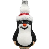 Bombka choinkowa szklana: Krecik w czapce Mikołaja