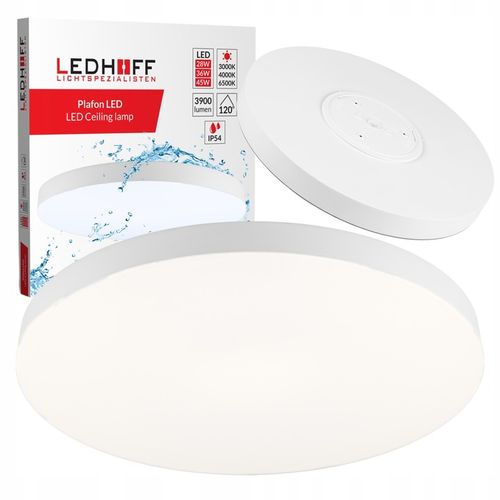 Lampa sufitowa Plafon LED 50cm OKRĄGŁY panel 3 barwy do łazienki na Arena.pl