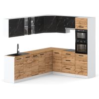 Kuchnia Narożna Z Blatem Pojemna Marra 4.6m Biała San Sebastian Dąb Wotan