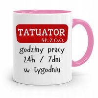 Dla Tatuażystki Tatuażysty Kubek Różowy Na Prezent Z Nadrukiem Ze Zdjęciem