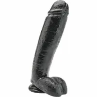 get real czarny model 25,5 cm z kulkami - anatomiczny system pcv