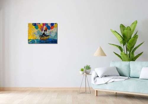Obraz 60x40cm Kot na Łodzi na Arena.pl