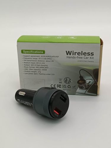 Transmiter samochodowy C57 Bluetooth FM szybkie ładowanie QC 3.0 61B239 na Arena.pl