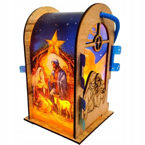 LAMPION ADWENTOWY DLA DZIECI ŚWIECĄCY LED KOLOROWY NA RORATY + Baterie na Arena.pl