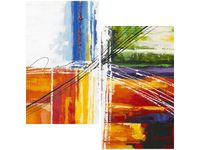 60X60CM TĘCZOWA ABSTRAKCJA DWU OBRAZ ŚCIAN