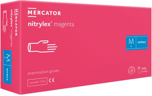 rękawice nitrylowe 100 szt. 8-m nitrylex magenta - 10 szt. na Arena.pl
