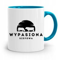 Kubek Błękitny Dla Szefa Wypasiony Szefowa Prezent Z Nadrukiem Ze Zdjęciem