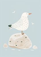 Plakat 13x18cm Wzory dla Dzieci, Dziewczynki i Chłopca - Mewa