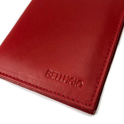 skórzane etui z systemem rfid - ciemnoczerwone na Arena.pl