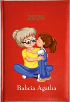 Kalendarz A5 2026 tygodniowy KSIĄŻKOWY planer DLA BABCI z twoim napisem
