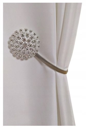 Spinka klamra z kryształkami na magnes do firan,zasłon x2 na Arena.pl