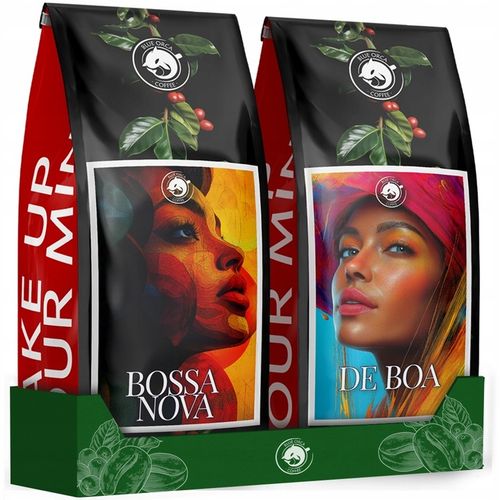 Kawa ziarnista 1kg x2 -Bossa Nova+De Boa 100% Arabica ŚWIEŻO PALONA +GRATIS na Arena.pl