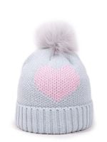 Czapka zimowa dziecięca różowe serce 50-52 YOCLUB