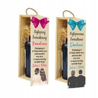 Podziękowania dla rodziców świadków ślub WESELE Skrzynka na wino 2 sztuki