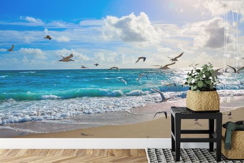 Fototapeta Plaża Morze Fale Flizelina 208x146 na Arena.pl