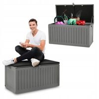 SKRZYNIA OGRODOWA 270L BALKONOWA KUFER SIEDZISKO - CYGNUS 270 L CIEMNOSZARA