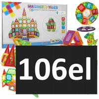 Klocki Magnetyczne Konstrukcyjne "Magnetic Tiles" 106 el