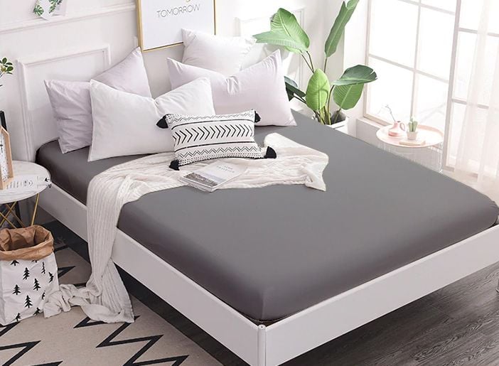 Prześcieradło jersey z gumką 180x200 szare zdjęcie 1