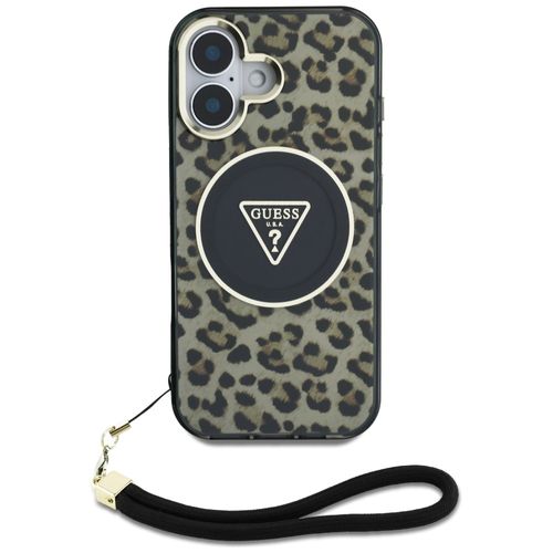 Etui Guess HC IML Leopard Triangle Cord  Strap do iPhone 16 MagSafe brązowy na Arena.pl