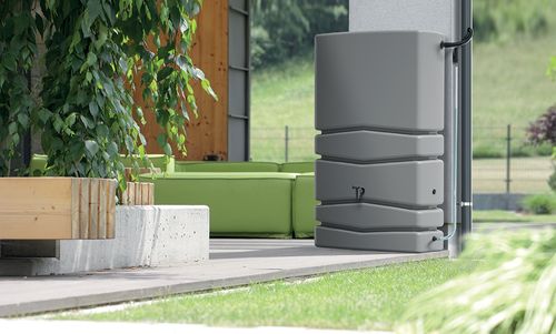 Zbiornik na deszczówkę AQUA TOWER IDTC450 | Smooth gray, Pojemność: 450 l, Wymiary 57.3x77.5x115 cm, Kolor Smooth gray, Waterform, Prosperplast na Arena.pl