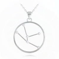 MINET Srebrny naszyjnik Stars Zodiac BYK Czech Crystal