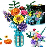 KLOCKI KWIATY BUKIET KWIATÓW DO BUDOWANIA SKŁADANIA KREATYWNE WAZONIE DIY