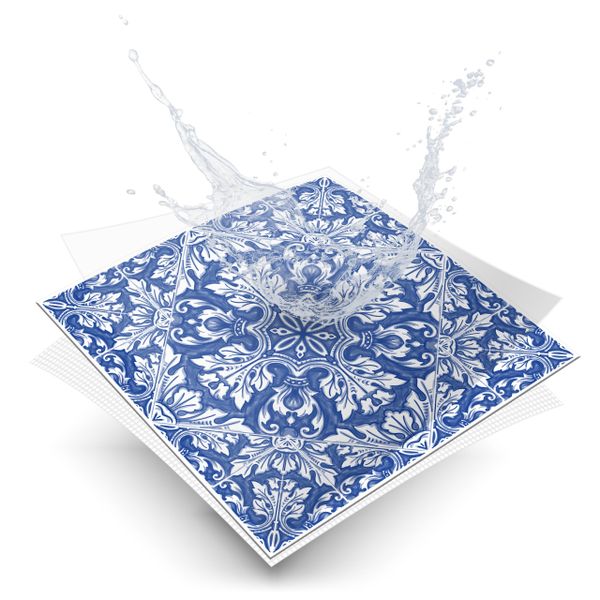 Naklejki Na Kafelki Niebieskie Klasyczne ORNAMENTY Zestaw 24 szt. 25x25 zdjęcie 2