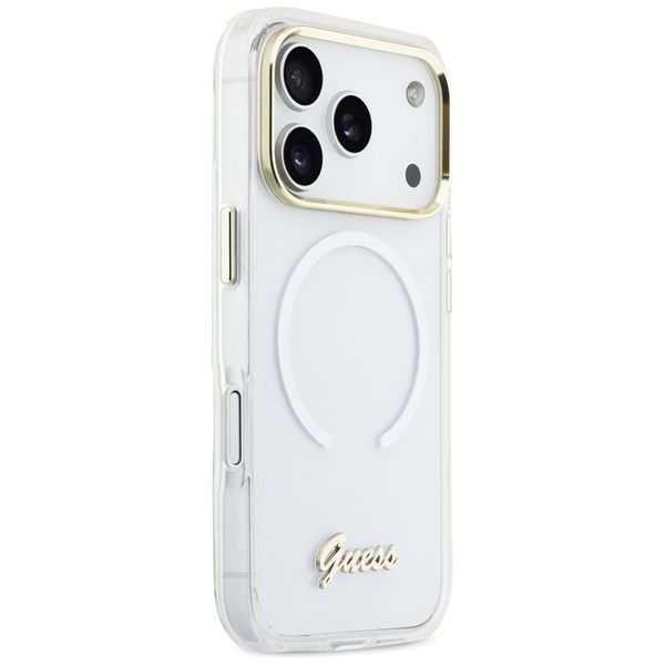 etui guess iml gradient script metal     magsafe do iphone 17 pro biały zdjęcie 4