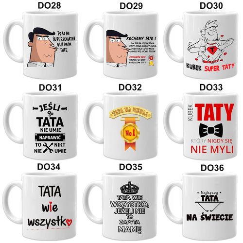 KUBEK Z NADRUKIEM ŚMIESZNY PREZENT DLA TATY URODZINY IMIENINY DZIEŃ OJCA na Arena.pl