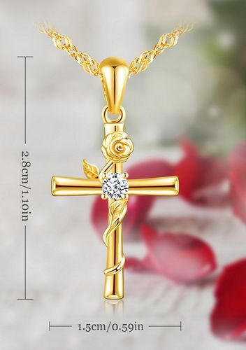 Srebrny łańcuszek naszyjnik komunia chrzest krzyżyk srebro pozłacane na Arena.pl