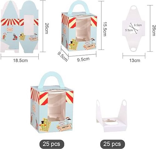 Pudełko na Ciasto z Okienkiem Papierowy 25szt Cyrk SUP na Arena.pl