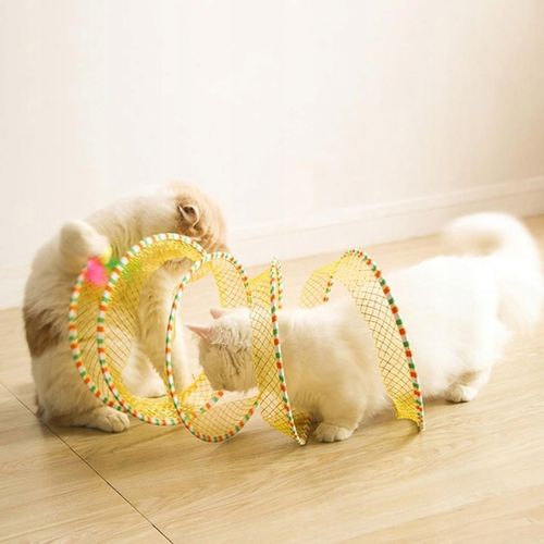 TUNEL DLA KOTA ZABAWKA SPRĘŻYNKA MYSZKA PIÓRKA 2w1 na Arena.pl