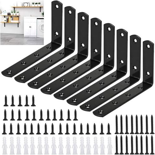 Kątownik wsporniki do półek wiszących czarny 8szt na Arena.pl