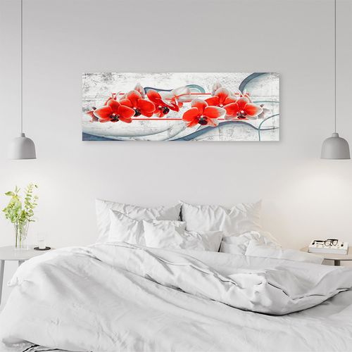 Obraz na płótnie – Canvas, Czerwone storczyki 150x50 na Arena.pl