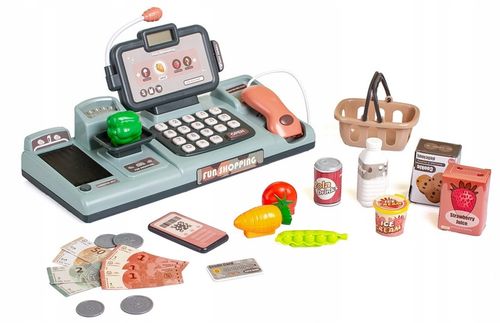 INTERAKTYWNA Kasa sklepowa fiskalna AKTYWNY SKANER waga dźwięki SKLEP na Arena.pl