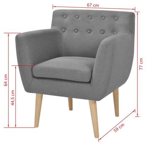 Fotel 67x59x77 cm, jasnoszary materiał na Arena.pl