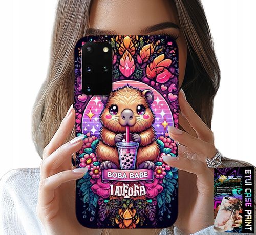 ETUI DO SAMSUNG GALAXY S20 PLUS - SŁODKA KAPIBARA Z SZEJKIEM, SUPER WZORY na Arena.pl