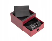 meski zestaw prezentowy skóra naturalna pierre cardin parure