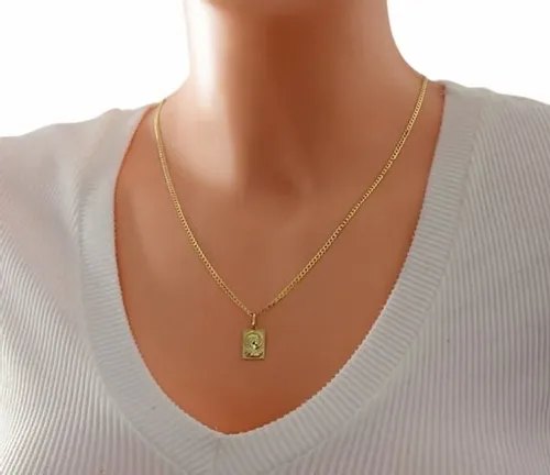 Złoty Łańcuszek Pancerka Pełny z Medalikiem pr 585 Grawer Gratis na Arena.pl