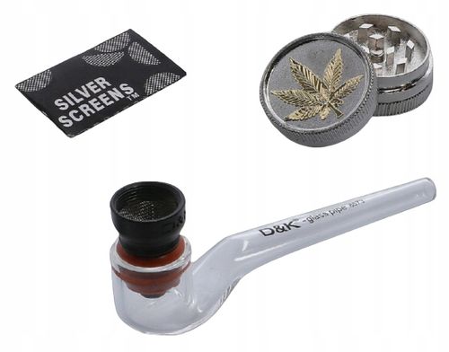 Fajka Szklana + Młynek w Zestawie na Prezent na Arena.pl